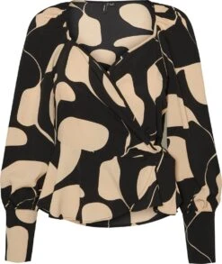 Vero Moda VMLYDIA LS WRAP TOP WVN Dames Top Black - Maat XXL