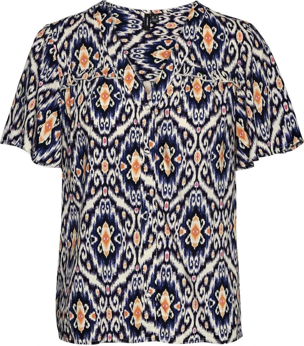 Vero Moda Blouse Vmsifa S/s V-neck Shirt Wvn Btq 10287317 Navy Blazer/sifa Dames Maat - M 1 Vero Moda Blouse Vmsifa S/s V-neck Shirt Wvn Btq 10287317 Navy Blazer/sifa Dames Maat - M