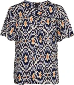 Vero Moda Blouse Vmsifa S/s V-neck Shirt Wvn Btq 10287317 Navy Blazer/sifa Dames Maat - L