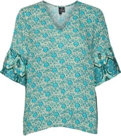 Vero Moda Blouse Vmbani 2/4 V-neck Top Wvn Exp 10295467 Boulder/green Bani Dames Maat - S