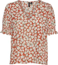 Vero Moda VMOLEA TY SS TOP WVN GA Dames Blouse - Maat S