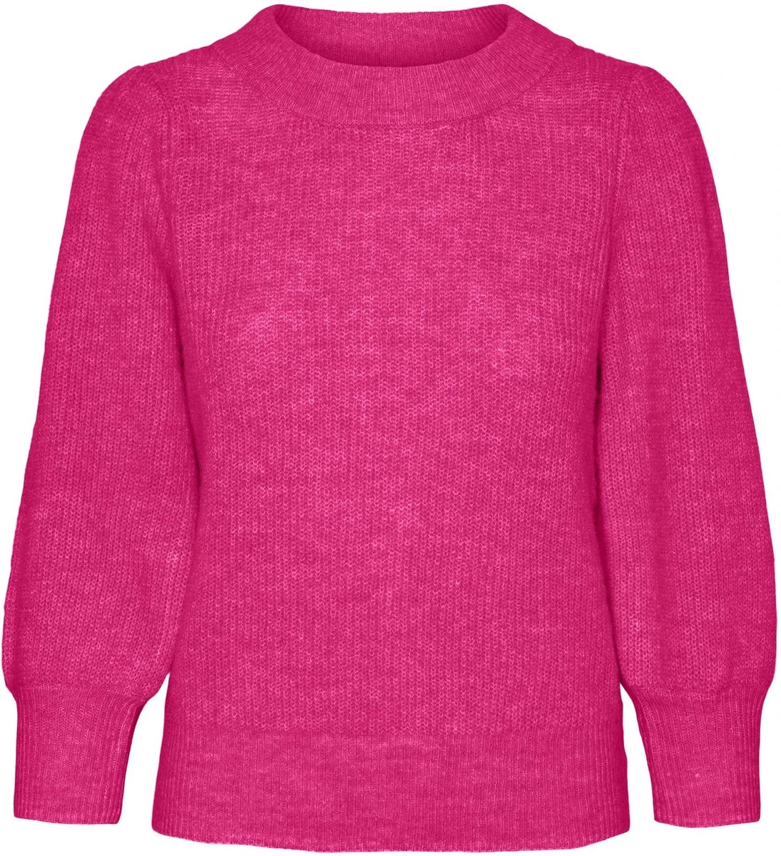 Vero Moda VMVIGGA 3/4 RIB PULLOVER GA BOO REP Dames Trui Pink Yarrow - Maat M 1 Vero Moda VMVIGGA 3/4 RIB PULLOVER GA BOO REP Dames Trui Pink Yarrow - Maat M