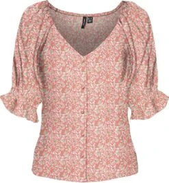 Vero Moda Blouse Vmrani 2/4 Shirt Wvn Lcs 10283520 Georgia Peach/rani Dames Maat - S