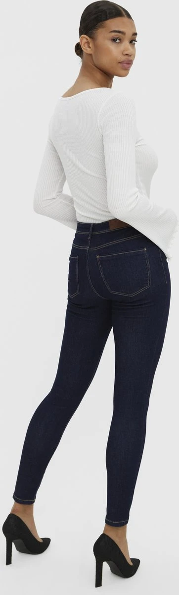 VERO MODA VMTANYA MR S PIPING JEANS VI3244 Dames Jeans - Maat XS X L34 4 VERO MODA VMTANYA MR S PIPING JEANS VI3244 Dames Jeans - Maat XS X L34 - Afbeelding 4