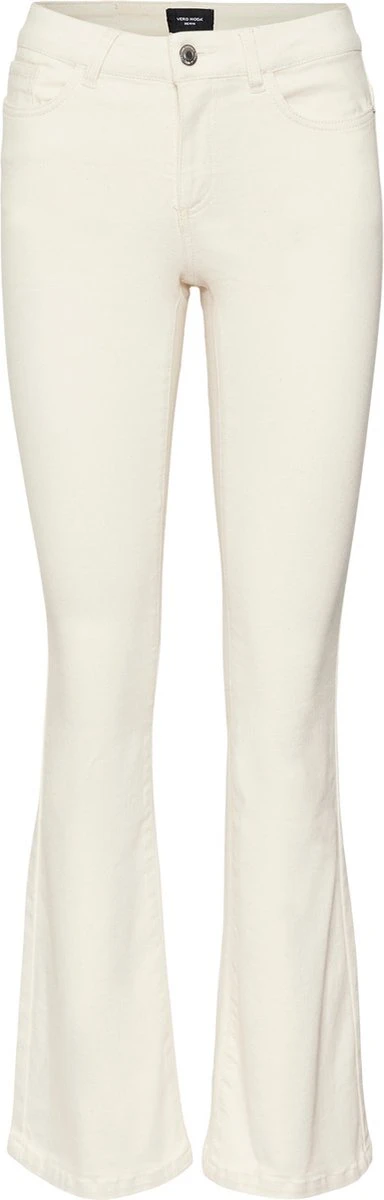 VERO MODA VMSCARLET MR SKINNY FLARED JEANS ECRU Dames Jeans - Maat L X L32 1 VERO MODA VMSCARLET MR SKINNY FLARED JEANS ECRU Dames Jeans - Maat L X L32
