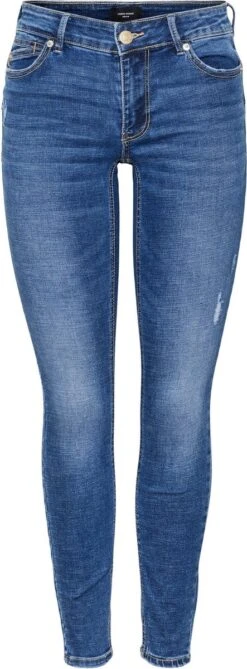 Vero Moda VMROBYN LR SKINNY PUSHUP JNS LI399 Dames Jeans Medium Blue Denim - Maat M X L30