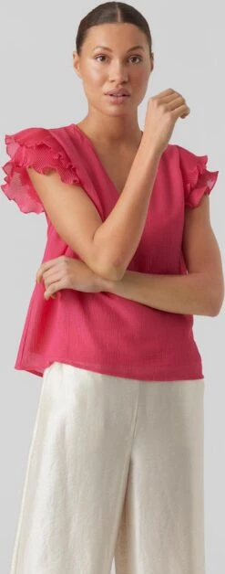 Vero Moda Blouse Vmhailey Capsleeve Top Wvn Ce 10287724 Pink Yarrow Dames Maat - XL -Vero Moda 472x1200