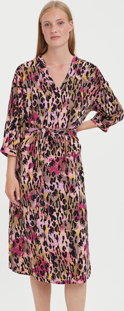 VERO MODA VMJAWI 3/4 V-NECK CALF DRESS WVN BTQ Dames Jurk - Maat L 2 VERO MODA VMJAWI 3/4 V-NECK CALF DRESS WVN BTQ Dames Jurk - Maat L - Afbeelding 2