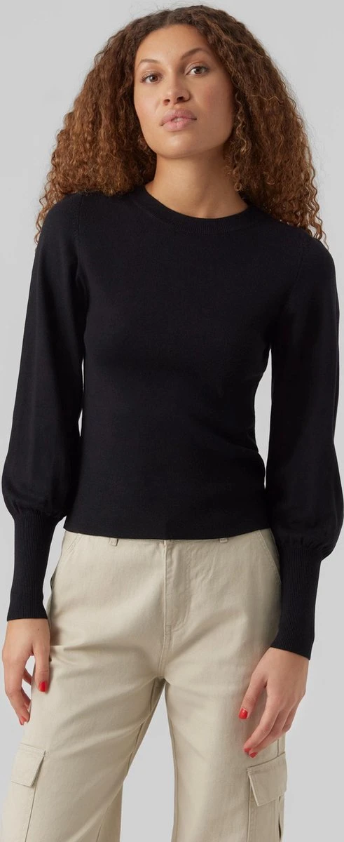 Vero Moda Trui Vmhollykarispuff Ls O-neck Pullov G 10277805 Black Dames Maat - S 2 Vero Moda Trui Vmhollykarispuff Ls O-neck Pullov G 10277805 Black Dames Maat - S - Afbeelding 2