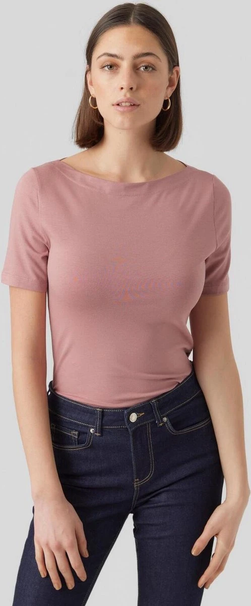 Vero Moda T-shirt Vmpanda Modal S/s Top Noos 10231753 Nostalgia Rose Dames Maat - L 4 Vero Moda T-shirt Vmpanda Modal S/s Top Noos 10231753 Nostalgia Rose Dames Maat - L - Afbeelding 4