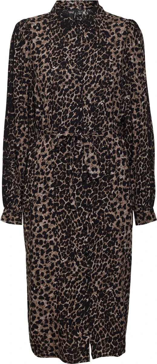 VERO MODA VMKITTIE MDOT LS CALF SHIRT DRESS WVN Dames Jurk - Maat M 1 VERO MODA VMKITTIE MDOT LS CALF SHIRT DRESS WVN Dames Jurk - Maat M