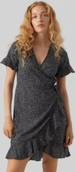 VERO MODA VMHENNA 2/4 WRAP FRILL DRESS WVN Dames Jurk - Maat XXL -Vero Moda 523x1200