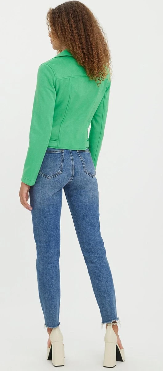 Vero Moda VMJOSE SHORT FAUX SUEDE JACKET BOOS Dames Biker Jacket Bright Green - Maat XL 3 Vero Moda VMJOSE SHORT FAUX SUEDE JACKET BOOS Dames Biker Jacket Bright Green - Maat XL - Afbeelding 3