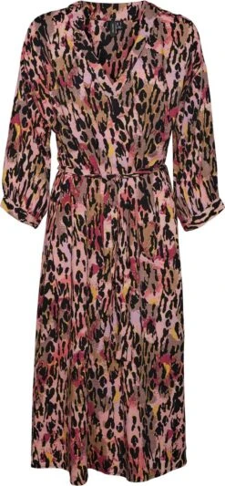 VERO MODA VMJAWI 3/4 V-NECK CALF DRESS WVN BTQ Dames Jurk - Maat L