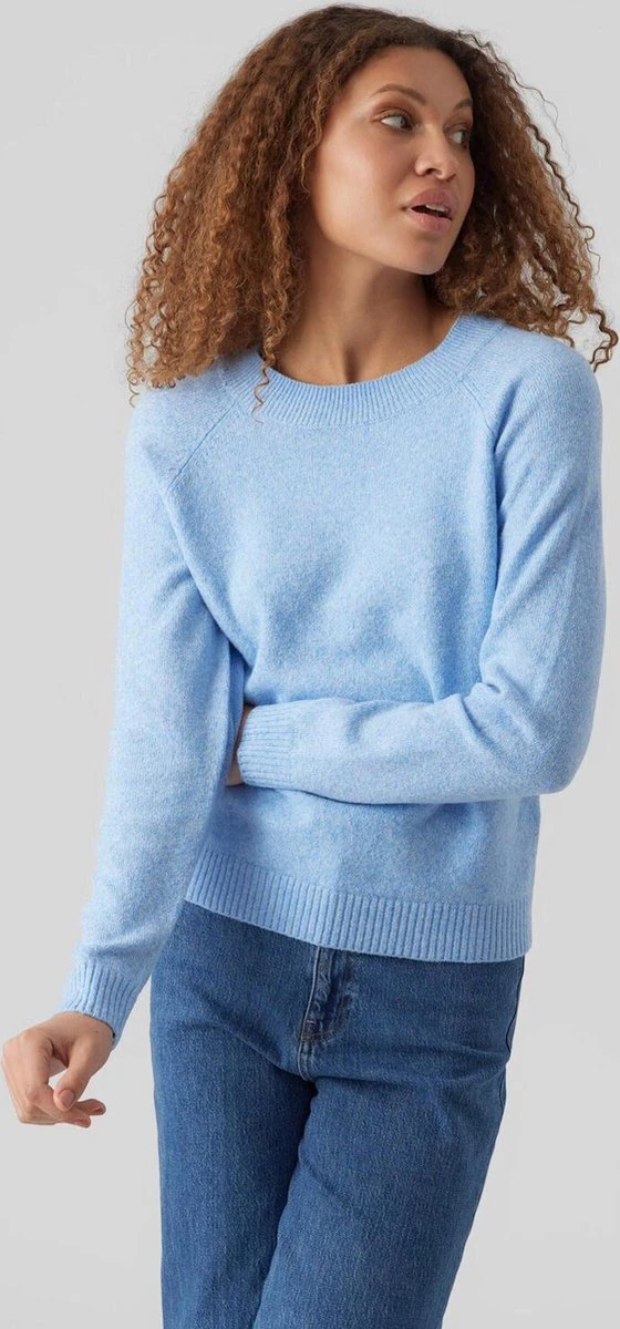 Vero Moda Trui Vmdoffy Ls O-neck Blouse Ga Noos 10201022 Little Boy Blue/melange Dames Maat - M 2 Vero Moda Trui Vmdoffy Ls O-neck Blouse Ga Noos 10201022 Little Boy Blue/melange Dames Maat - M - Afbeelding 2