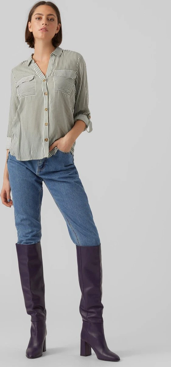 VERO MODA VMBUMPY L/S SHIRT NEW WVN NOOS Dames Blouse - Maat L 3 VERO MODA VMBUMPY L/S SHIRT NEW WVN NOOS Dames Blouse - Maat L - Afbeelding 3