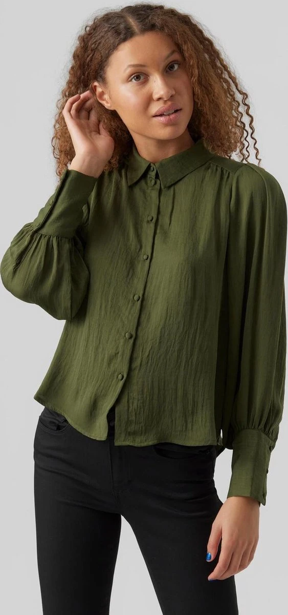 Vero Moda Blouse Vmcasey Ls Shirt Vma 10279362 Rifle Green Dames Maat - M 2 Vero Moda Blouse Vmcasey Ls Shirt Vma 10279362 Rifle Green Dames Maat - M - Afbeelding 2