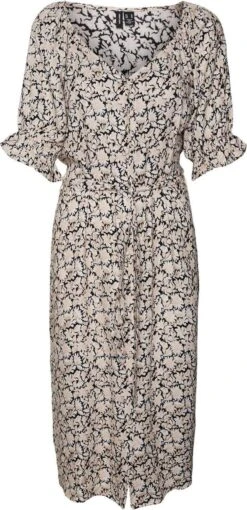 Vero Moda Jurk Vmrani 2/4 Calf Shirt Dress Wvn Lcs 10283519 Black/rani Dames Maat - M