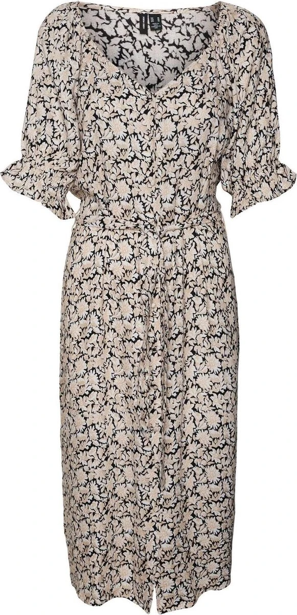 Vero Moda Jurk Vmrani 2/4 Calf Shirt Dress Wvn Lcs 10283519 Black/rani Dames Maat - M 1 Vero Moda Jurk Vmrani 2/4 Calf Shirt Dress Wvn Lcs 10283519 Black/rani Dames Maat - M