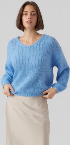 VERO MODA VMERIN LS V-NECK PULLOVER GA BOO Dames Trui - Maat L -Vero Moda 584x1200