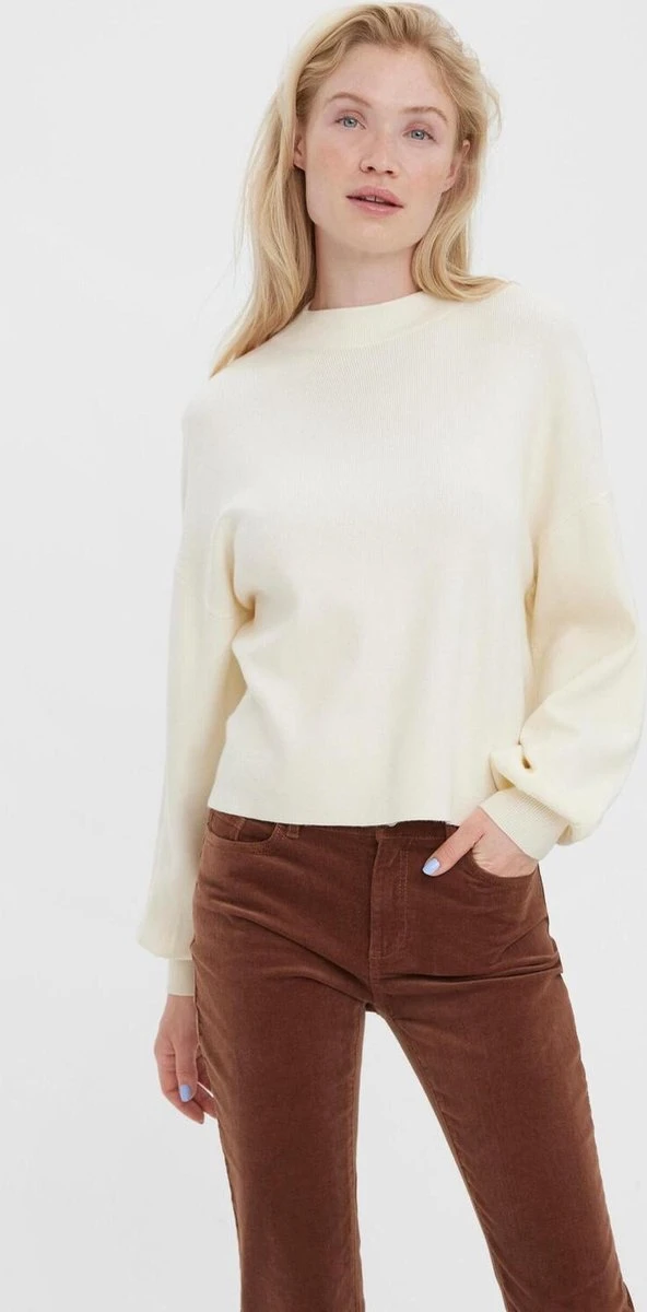 VERO MODA VMNANCY HIGHNECK VOLUME BLOUSE GA BOO Dames Trui - Maat M 2 VERO MODA VMNANCY HIGHNECK VOLUME BLOUSE GA BOO Dames Trui - Maat M - Afbeelding 2