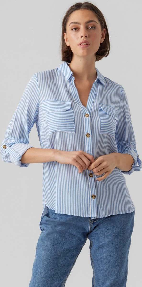 VERO MODA VMBUMPY L/S SHIRT NEW WVN NOOS Dames Blouse - Maat XXL 2 VERO MODA VMBUMPY L/S SHIRT NEW WVN NOOS Dames Blouse - Maat XXL - Afbeelding 2