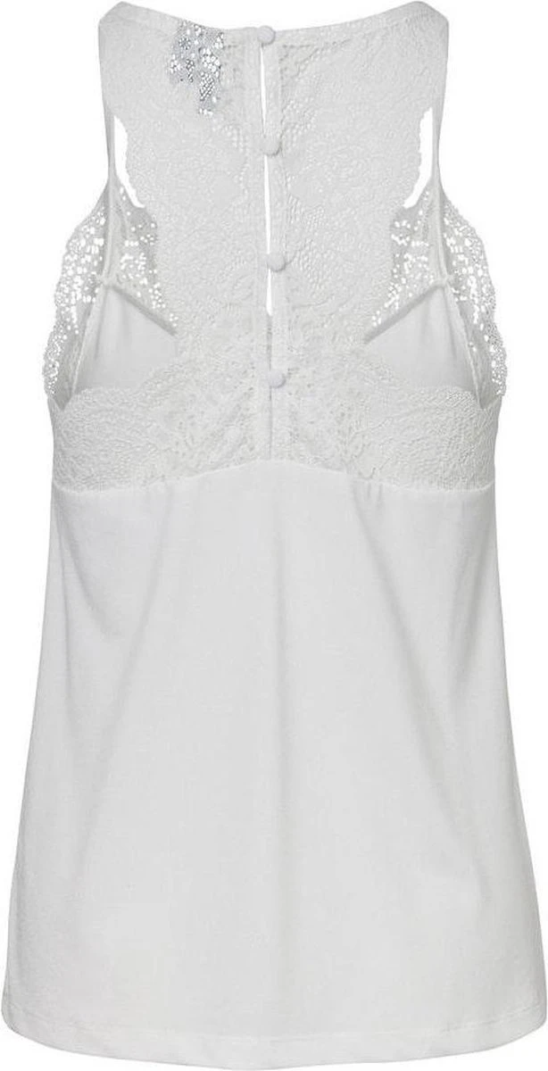 Vero Moda VMANA SL LACE TOP - White White 2 Vero Moda VMANA SL LACE TOP - White White - Afbeelding 2