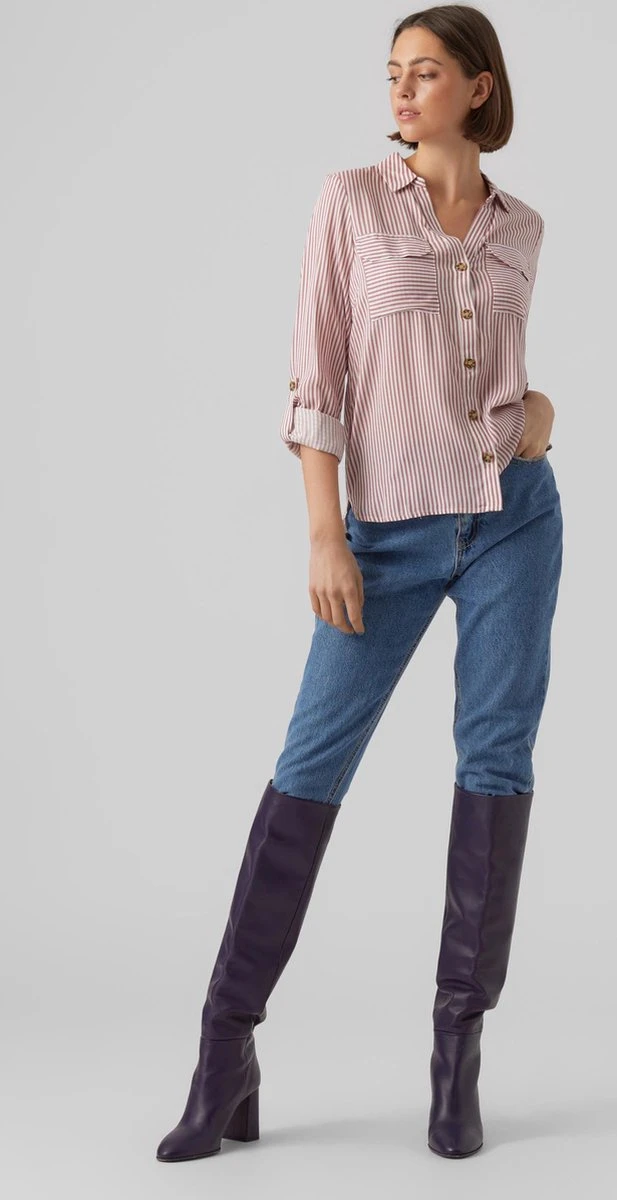 Vero Moda Blouse Vmbumpy L/s Shirt New Wvn Noos 10275283 Snow White/nostalgia Dames Maat - L 5 Vero Moda Blouse Vmbumpy L/s Shirt New Wvn Noos 10275283 Snow White/nostalgia Dames Maat - L - Afbeelding 5