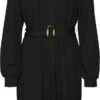 VERO MODA JURK VMPAM L/S SHIRT DRESS JRS BTQ BLACK DAMES MAAT - XL