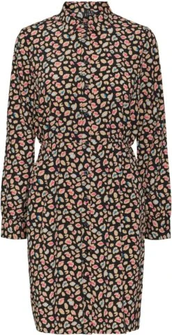 Vero Moda Jurk Vmingrid Ls Shirt Abk Dress Exp 10289936 Black Dames Maat - XL