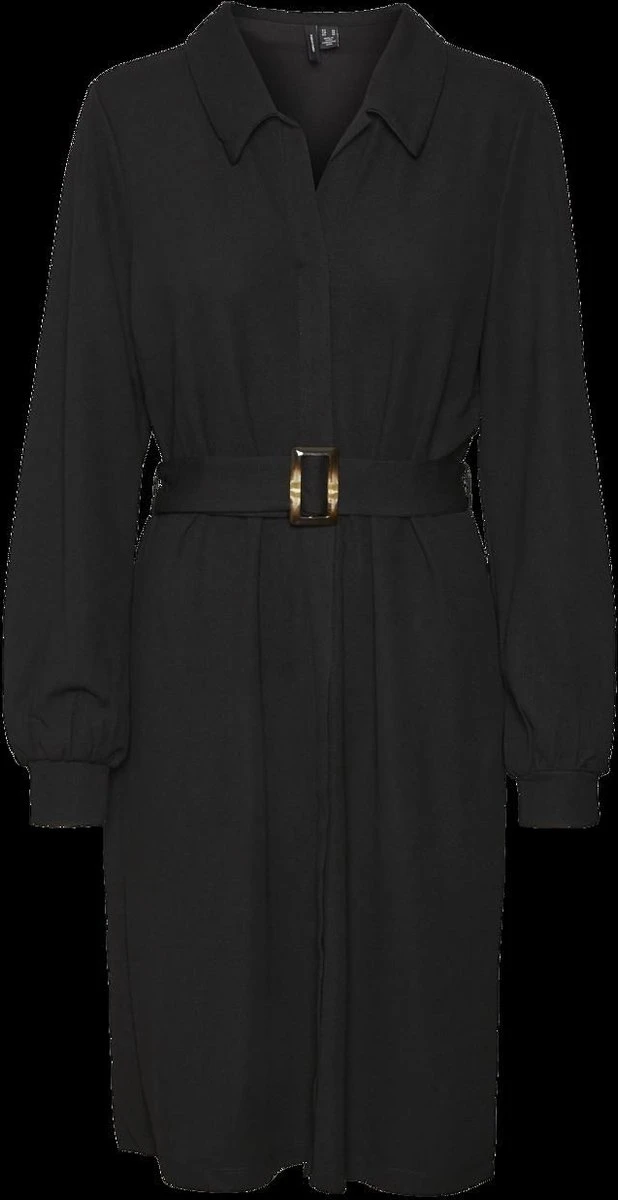 VERO MODA JURK VMPAM L/S SHIRT DRESS JRS BTQ BLACK DAMES MAAT - L 6 VERO MODA JURK VMPAM L/S SHIRT DRESS JRS BTQ BLACK DAMES MAAT - L - Afbeelding 6