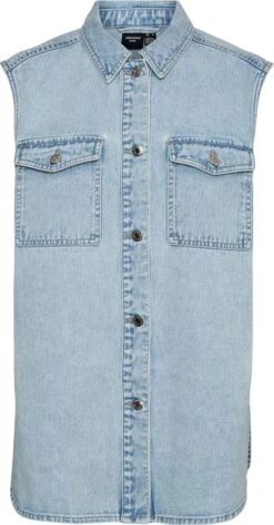 Vero Moda VMPHILINA OVERSIZE DENIM VEST Dames Gilet Light Blue Denim - Maat S