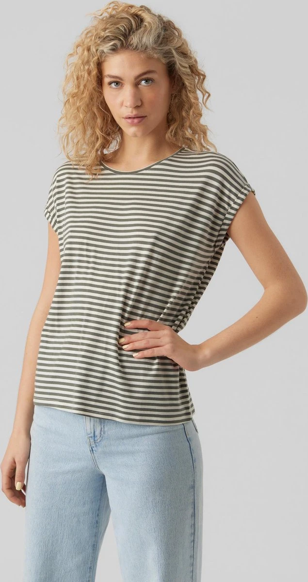 Vero Moda T-shirt Vmava Plain Ss Top Stripe Ga Jrs N 10284469 Laurel Wreath Dames Maat - L 2 Vero Moda T-shirt Vmava Plain Ss Top Stripe Ga Jrs N 10284469 Laurel Wreath Dames Maat - L - Afbeelding 2