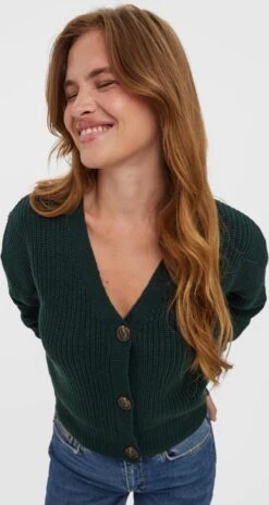 VERO MODA VMLEA LS V-NECK CUFF CARDIGAN NOOS Dames Trui - Maat L -Vero Moda 639x1200 2