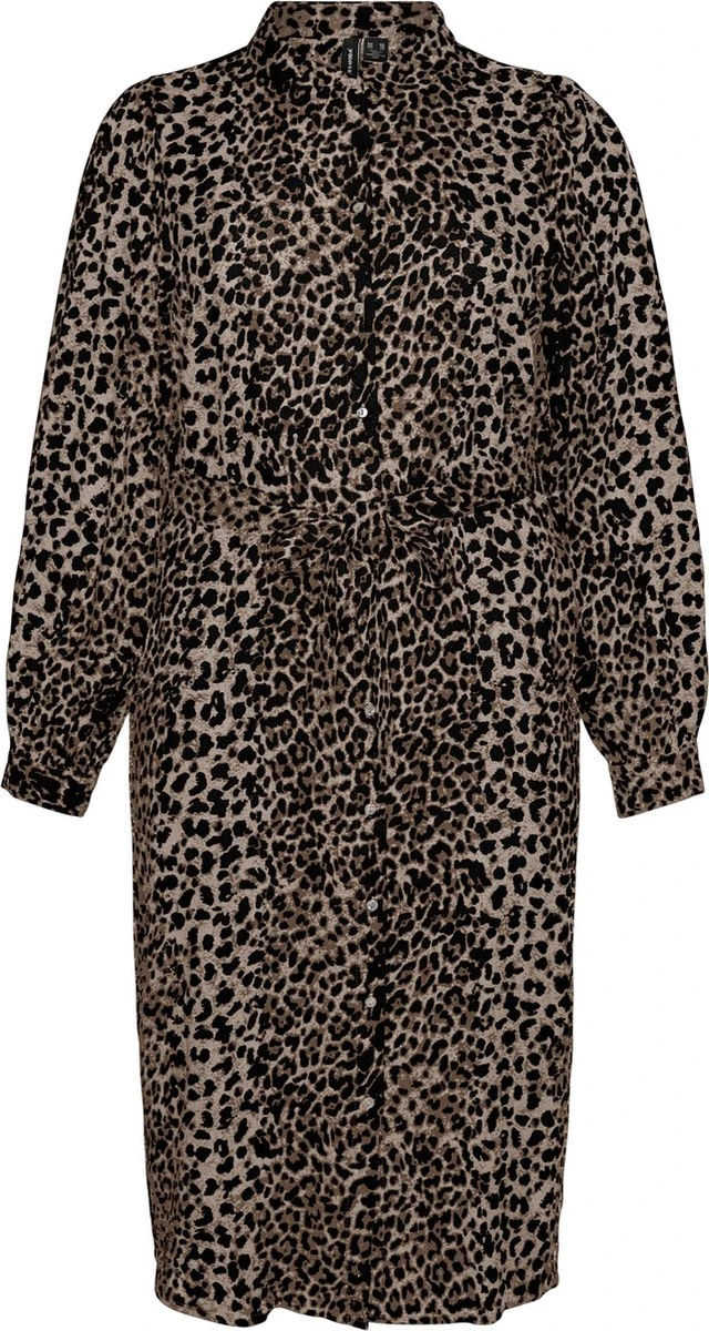 VERO MODA VMKITTIE MDOT LS CALF SHIRT DRESS CUR Dames Jurk - Maat 42 1 VERO MODA VMKITTIE MDOT LS CALF SHIRT DRESS CUR Dames Jurk - Maat 42