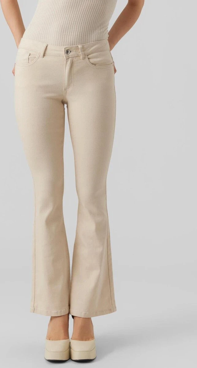 VERO MODA VMSCARLET MR SKINNY FLARED JEANS ECRU Dames Jeans - Maat L X L32 11 VERO MODA VMSCARLET MR SKINNY FLARED JEANS ECRU Dames Jeans - Maat L X L32 - Afbeelding 11