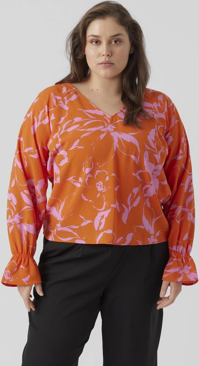 VERO MODA VMPOLLIANA INGE LS V-NECK TOP WVN GA CUR Dames Top - Maat 54 1 VERO MODA VMPOLLIANA INGE LS V-NECK TOP WVN GA CUR Dames Top - Maat 54