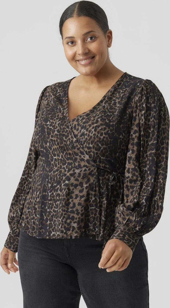 VERO MODA VMKITTIE MDOT LS WRAP TOP WVN CUR Dames Top - Maat 52 4 VERO MODA VMKITTIE MDOT LS WRAP TOP WVN CUR Dames Top - Maat 52 - Afbeelding 4