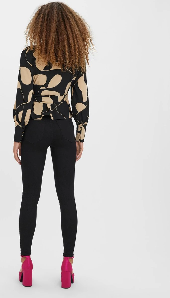 Vero Moda VMLYDIA LS WRAP TOP WVN Dames Top Black - Maat XXL 3 Vero Moda VMLYDIA LS WRAP TOP WVN Dames Top Black - Maat XXL - Afbeelding 3