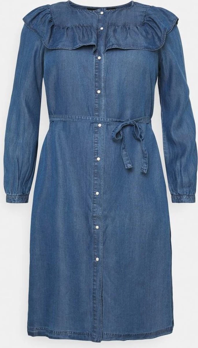 VERO MODA CURVE LUND ABOVE KNEE JEANS DRESS 1 VERO MODA CURVE LUND ABOVE KNEE JEANS DRESS