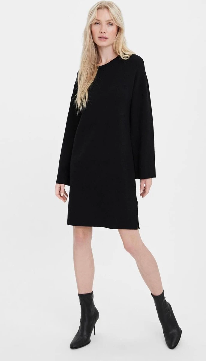 VERO MODA VMGOLD NEEDLE WIDE LS Ronde Hals DRESS Dames Jurk - Maat S 5 VERO MODA VMGOLD NEEDLE WIDE LS Ronde Hals DRESS Dames Jurk - Maat S - Afbeelding 5