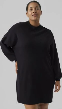 VERO MODA CURVE VMNANCY LS FUNNELNECK DRESS GA BOO CURVE Dames Jurk - Maat L/50