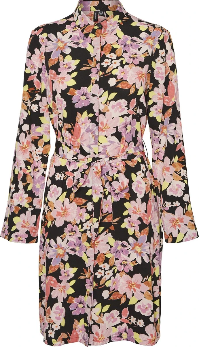 VERO MODA VMLUCIA LS ABK SHIRT DRESS WVN CUR Dames Jurk - Maat 50 1 VERO MODA VMLUCIA LS ABK SHIRT DRESS WVN CUR Dames Jurk - Maat 50
