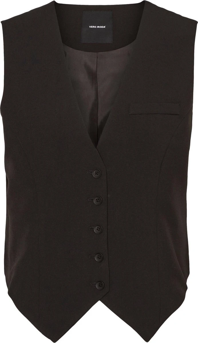Vero Moda VMTROIAN SL TAILORED VEST Dames Gilet Black - Maat XS 1 Vero Moda VMTROIAN SL TAILORED VEST Dames Gilet Black - Maat XS