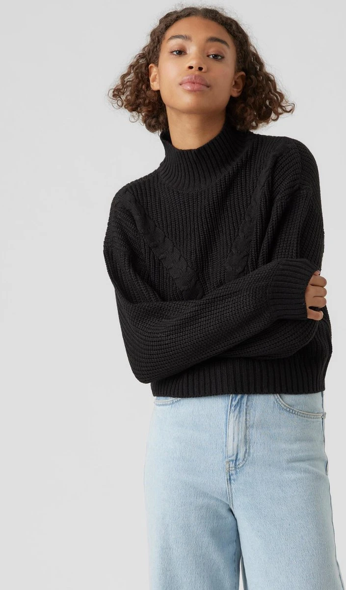 VERO MODA VMELLIONE LS HIGHNECK CABLE BLOUSE BF Dames Trui - Maat M 4 VERO MODA VMELLIONE LS HIGHNECK CABLE BLOUSE BF Dames Trui - Maat M - Afbeelding 4