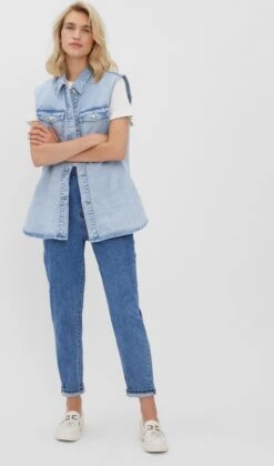 Vero Moda VMPHILINA OVERSIZE DENIM VEST Dames Gilet Light Blue Denim - Maat M -Vero Moda 705x1200 4