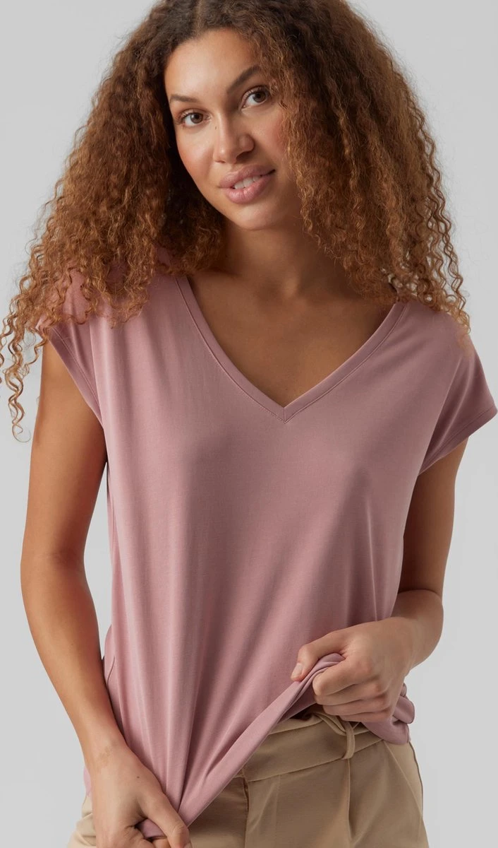Vero Moda T-shirt Vmfilli Ss V-neck Tee Ga Noos 10247666 Nostalgia Rose Dames Maat - L 3 Vero Moda T-shirt Vmfilli Ss V-neck Tee Ga Noos 10247666 Nostalgia Rose Dames Maat - L - Afbeelding 3
