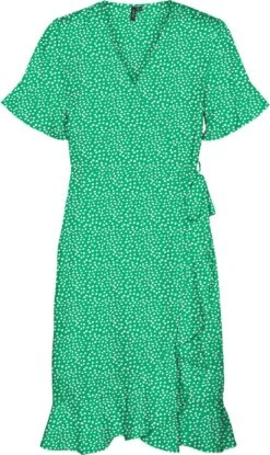 VERO MODA VMHENNA 2/4 WRAP FRILL DRESS WVN Dames Jurk - Maat XS