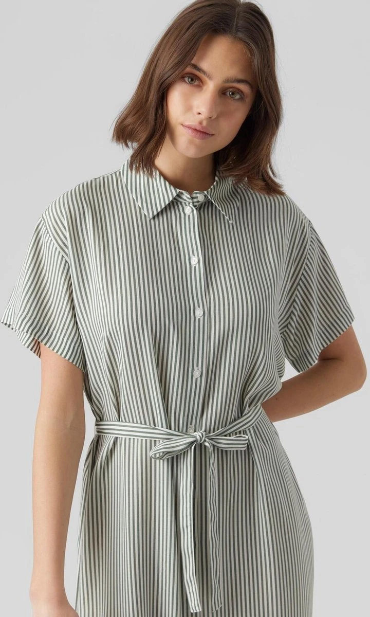 VERO MODA VMBUMPY SS CALF SHIRT DRESS NOOS Dames Jurk - Maat XS 4 VERO MODA VMBUMPY SS CALF SHIRT DRESS NOOS Dames Jurk - Maat XS - Afbeelding 4