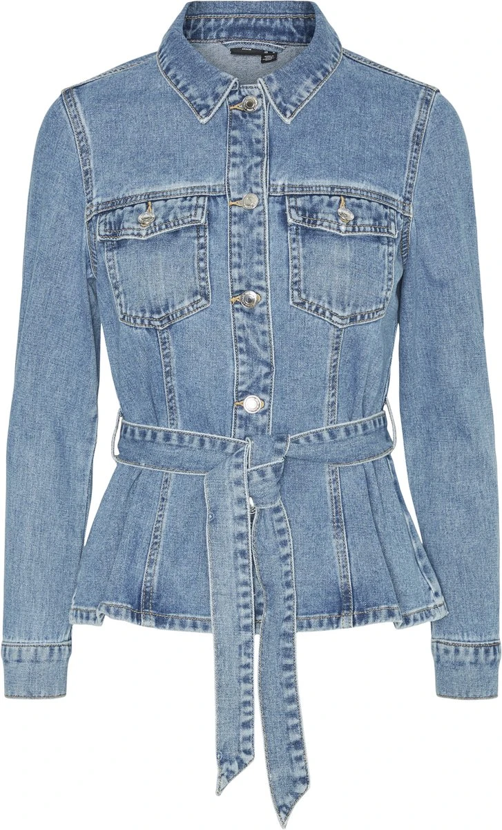 VERO MODA VMLARA LS BELT DENIM JACKET Dames - Maat L 1 VERO MODA VMLARA LS BELT DENIM JACKET Dames - Maat L